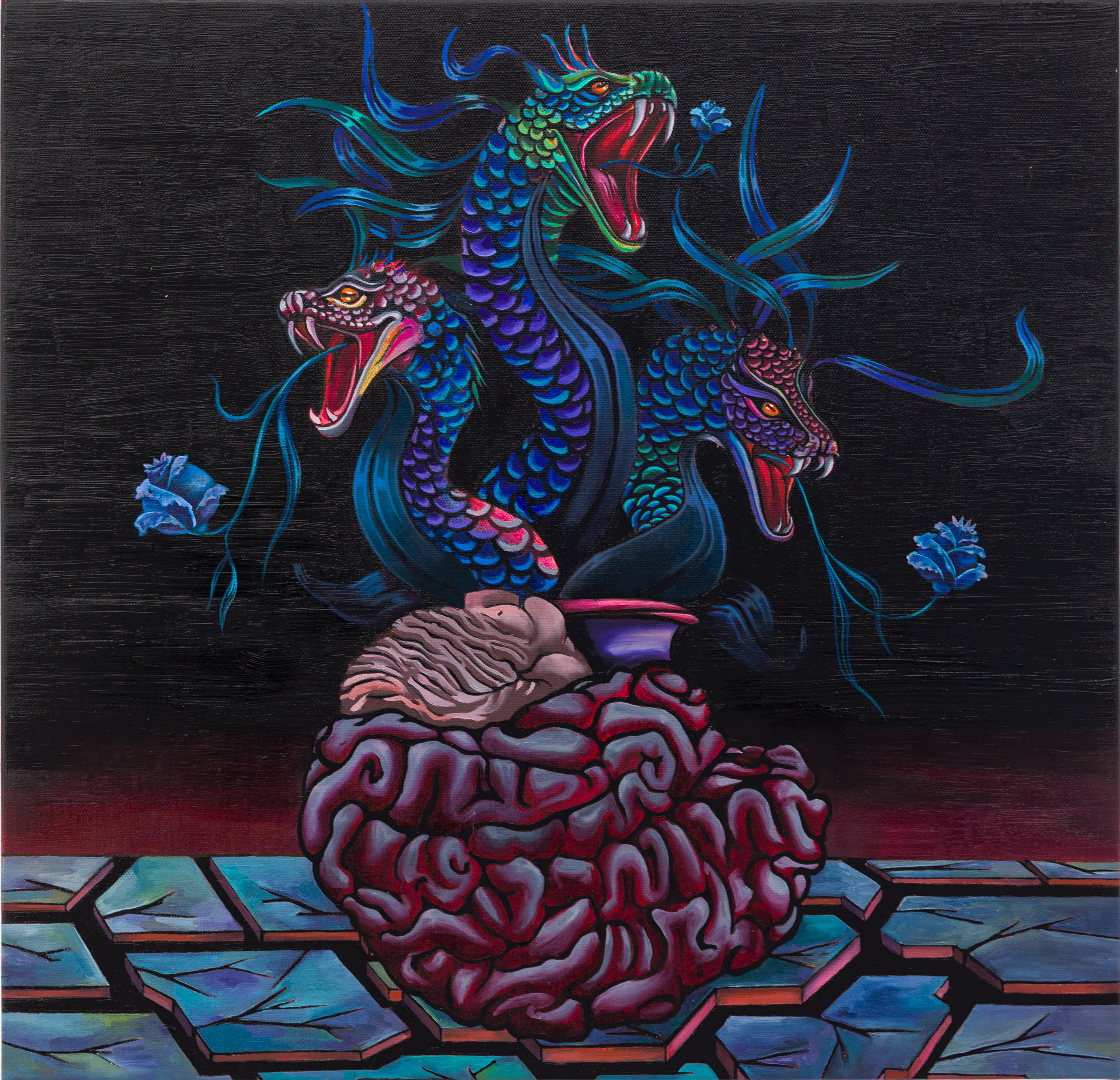 Emma Păvăloaia, My Flower Vase When I Think of You 1, 2026, Signed, titled and dated verso, Oil on canvas, 50 x 50 cm