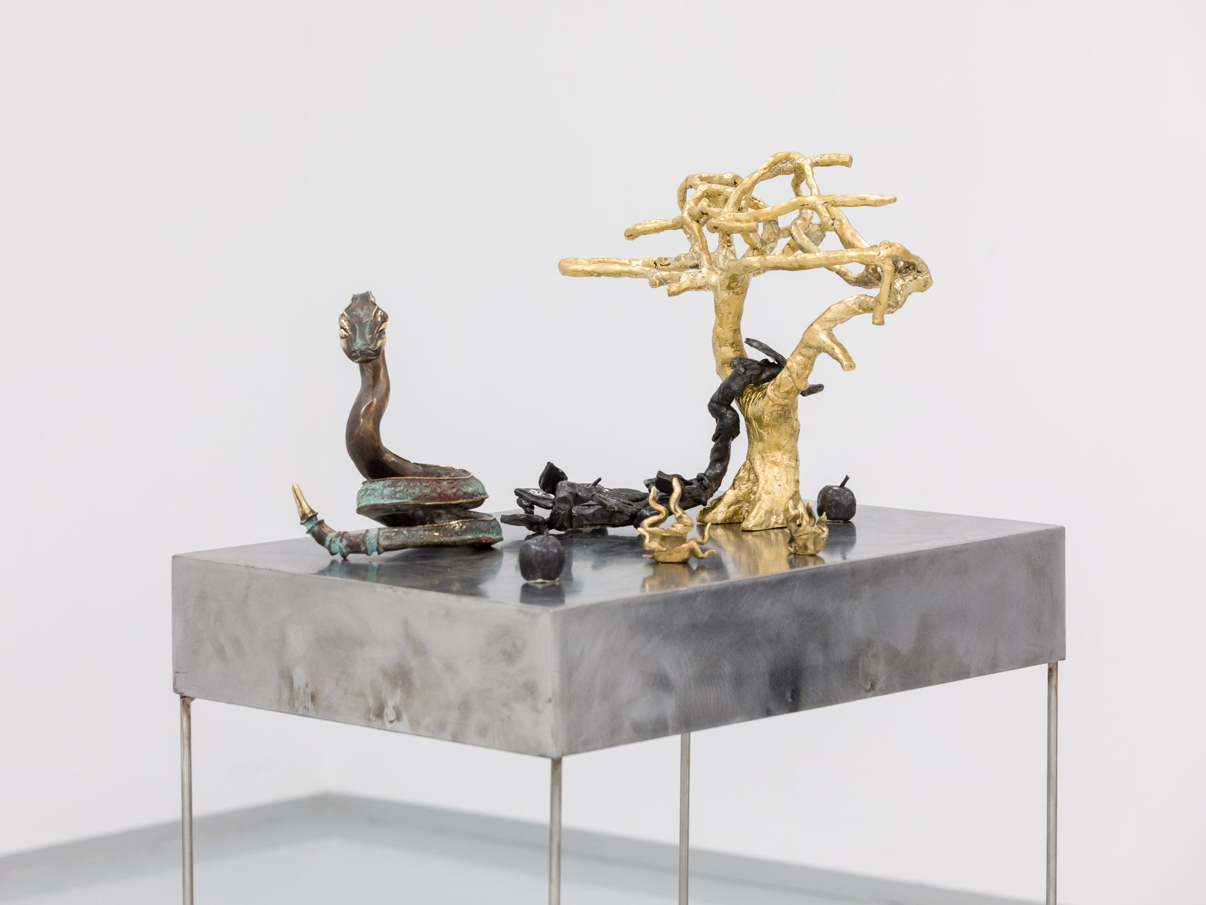 Emma Păvăloaia, For Those Who Are Hungry, 2026, Bronze and mixed metal alloys, 130 × 55 × 38 cm
